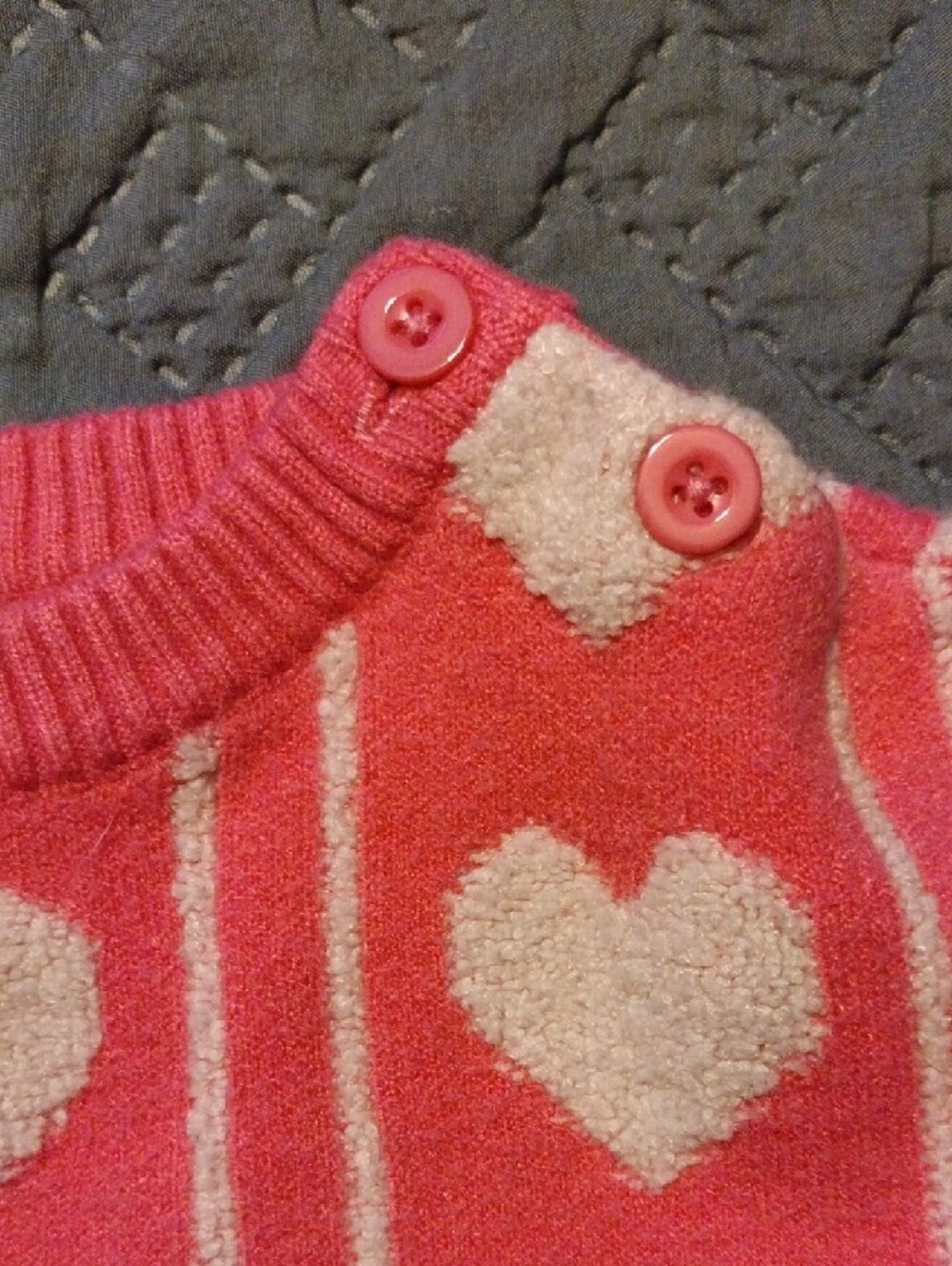 Andy & Evan Kids Pink Sweater with Cream Heart Pattern - Picture 3 of 7